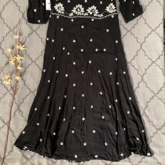 🎉FP🎉NWT-Free People Boho Chic Floral Embroidered Fable Midi Dress - Picture 7 of 16